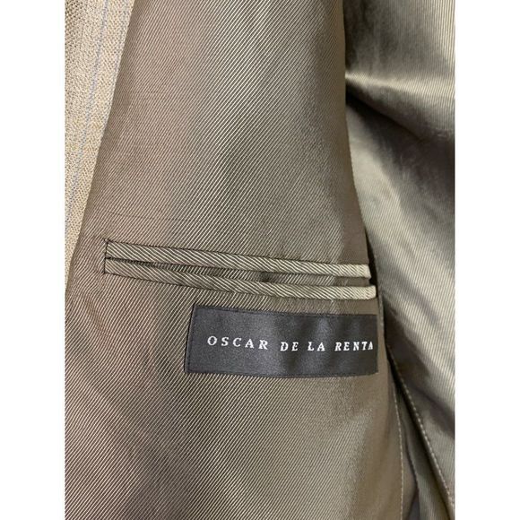 Oscar De La Renta Sport Coat 42R Silk Linen Wool 3 Button EUC 6343 Ventless - Picture 5 of 9
